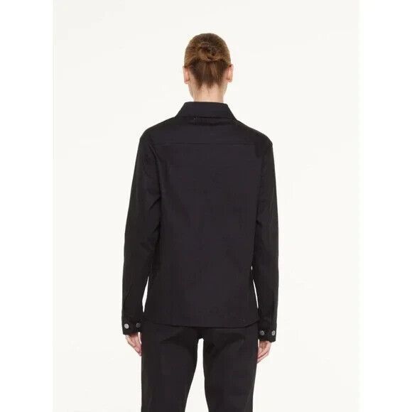 For Days Shirt Jacket Black Organic Cotton Relaxed Fit Pockets Collared XS - Picture 3 of 9